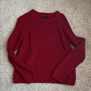 Quince Deep Red Crew Neck Sweater